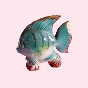 Large vintage iridescent fish figurine